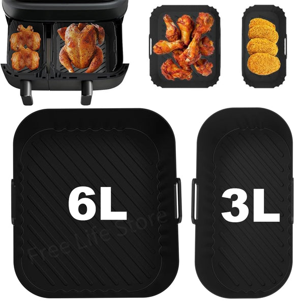 Air Fryer Mold for Philips 3000 Series Dual Basket Reusable Silicone Air Fryer Liner for Philips NA350 6/3L Airfryer Accessories