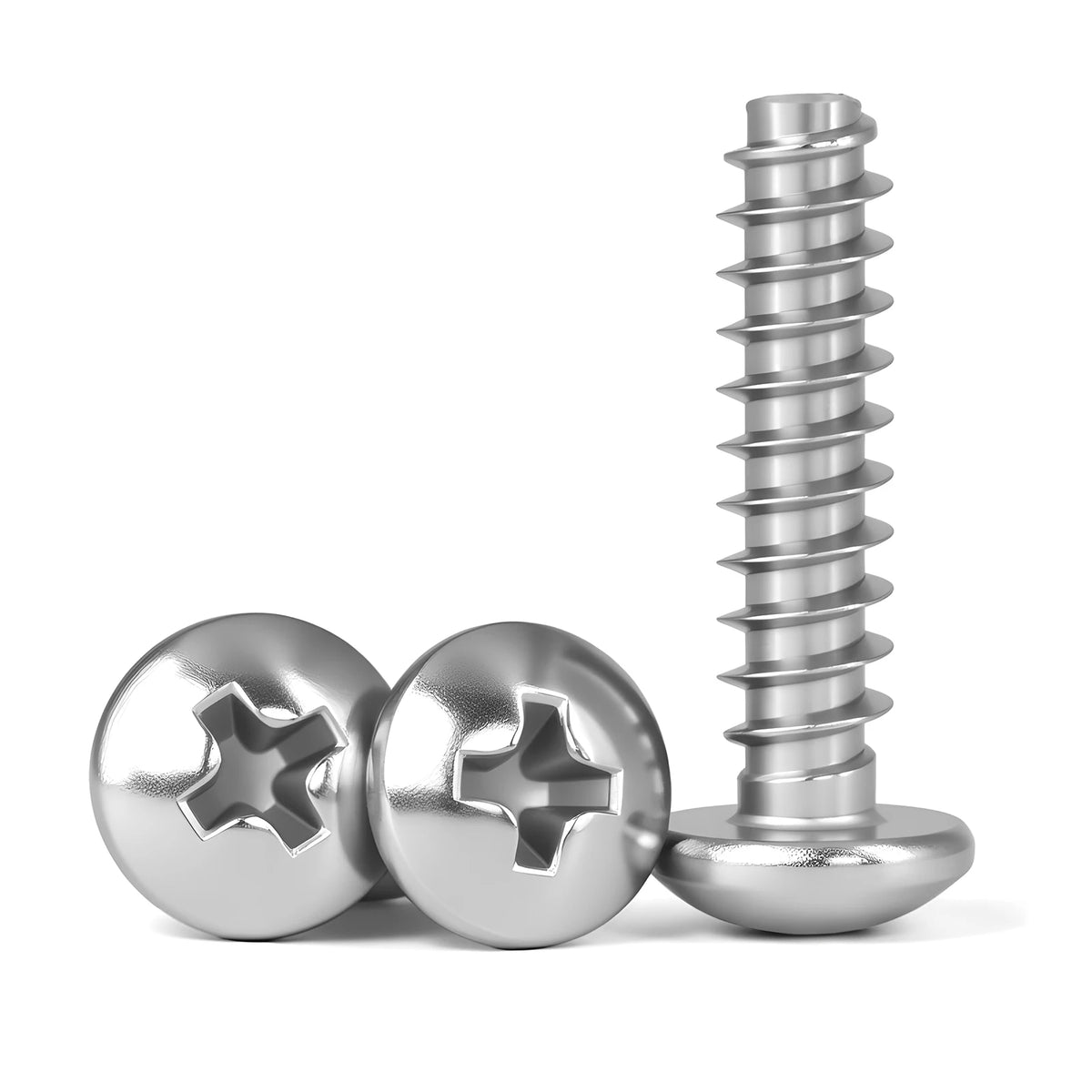 304 Stainless Steel Cross Round Pan Head with Washer Pad Collar Self-tapping Wood Screw Phillips Screws M1.2M1.4 M1.7 M2 M2.3-M5