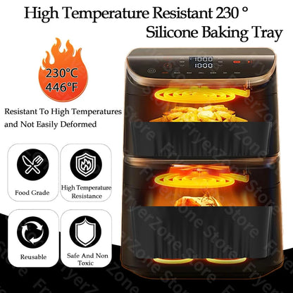 Silicone Mould for Cosori 10.8L - 2 Chamber Double Stack Airfryer Accessories, Hot Air Fryer Mould Specially Designed