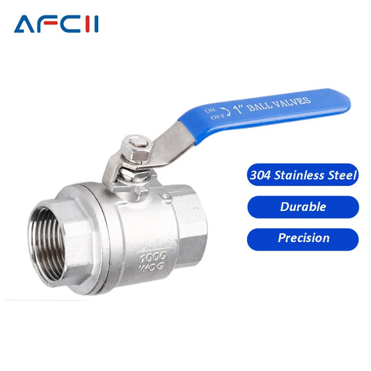 304 316 Stainless Steel BSPT 1/4" 3/8" 1/2" 3/4" 1" 1-1/2" 2' Female 2P Full Port Ball Valve with Vinyl Handle Thread Valves