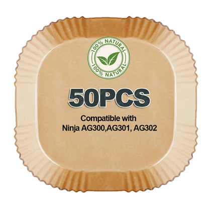 Disposable Air Fryer Parchment Liner for Ninja AG301 Grill/AF141 Pro 4-in-1, Square Air Fryer Sheet for 5-8 Qt Ninja Foodi Grill