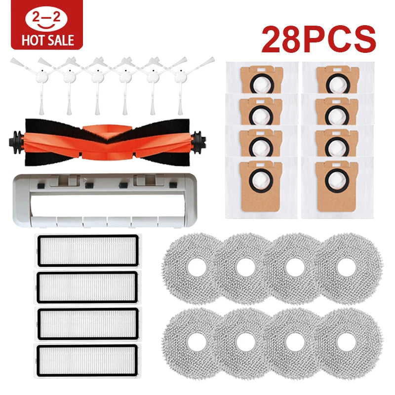 Compatible with Xiaomi Robot Vacuum X20+/X20 Plus Parts Accessories Main Side Brush Filter Mop Cloth Dust Bag Replacement