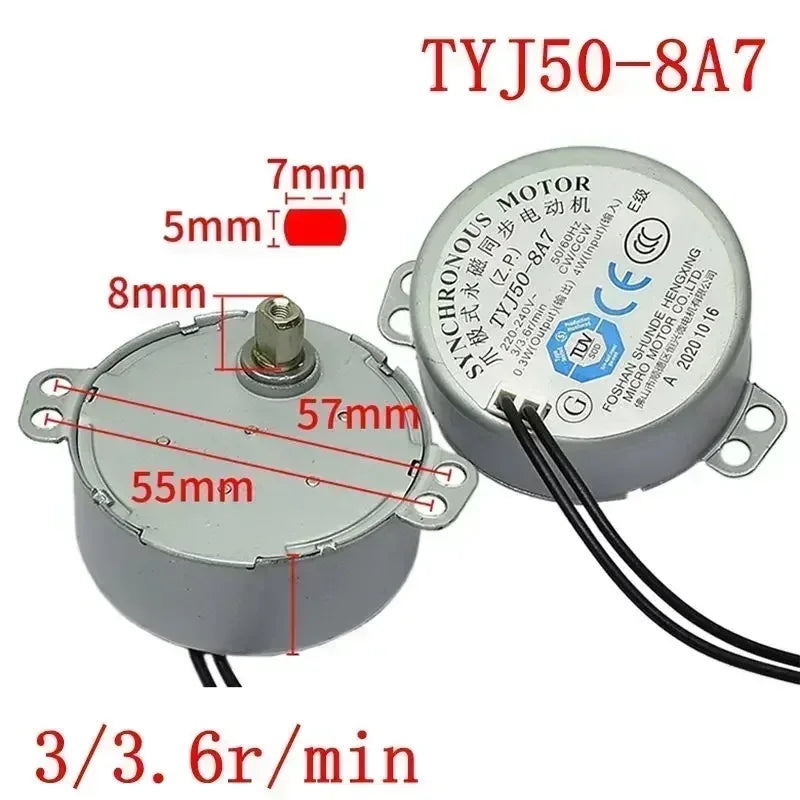 Synchronous Motor For Air Blower TY-50A TYJ50-8 TYJ50-20-8A3 50TYZ TYJ50-8A7 Electric Oven Microwave Oven Tray Motor parts
