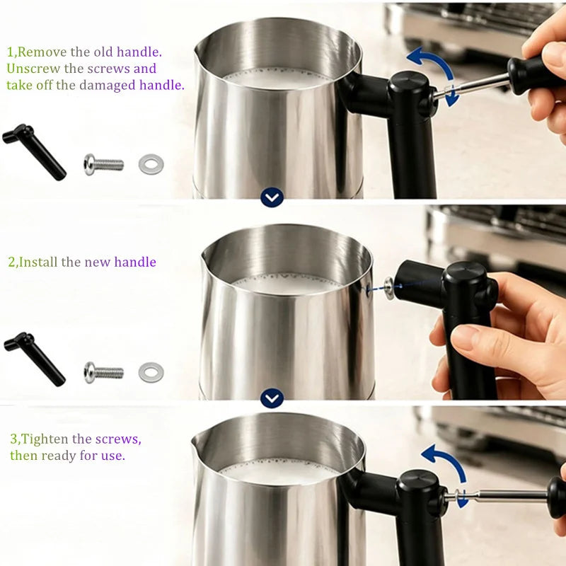 Fits NINJA CAFE LUXE ES601 ES655 ES701 Coffee Machine,1 Set Replacement Handle Kit for Latte Art Milk Frothing Pitcher Jug Cup
