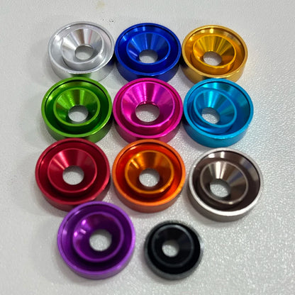 15Pcs Aluminum Alloy Conical Washers Aluminium Colorful Anodized For Countersunk Screw Spacers Gasket M2 M2.5 M3 M4 M5 M6 M8