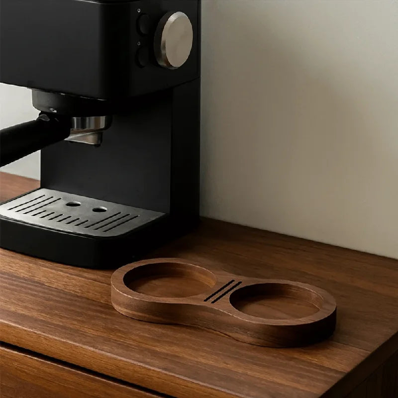 Walnut Wood Coffee Tamper Station Professional Non-Slip Bottom Coffee Tamper Storage Base Multi-functional Stable