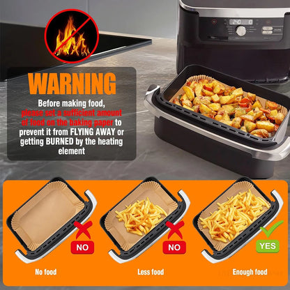 Air Fryer Paper for Ninja AF500EU Disposable Non-Stick BPA Free Healthy Cooking Oil Free Compatible with Dual Zone Air Fryers