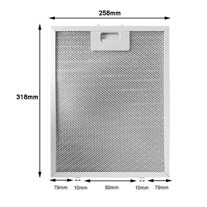 2PCS Cooker Hood Filter Mesh Range Hoods Vent Filters 318 X 258mm Extractor Fan Cooker Hood Filters Metal Mesh Extractor Filters
