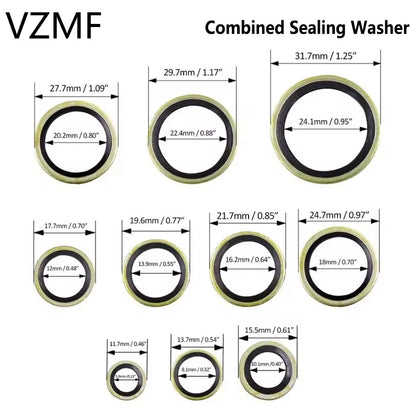 2/5/10/20/PCS Combined seal washer Bonded Seal Sealing Ring Oil Drain Screw M6 M8 M10 M12 M14 M16 M18 M20 M22 M24 M27 M30~60mm