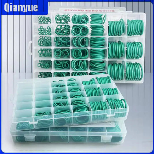 FKM O-Ring Kit,High Temp 250°C Oil Proof Seal Set for Valves/Faucets/Air Valves (Assorted Sizes, Box Packaging)