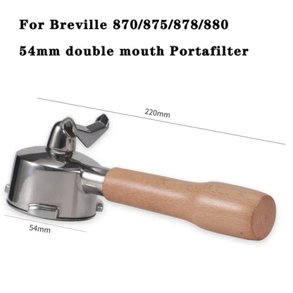 54MM 3ears Coffee Filter Breville Sage/870/875/878/880 Stainless Steel Double Mouth Coffee Portafliter Espresso Coffee Tool