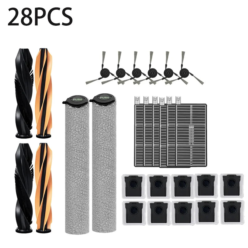 For MOVA Z60 Ultra/Pro Roller Complete Replacement Accessories Parts Main Side Brush Filter HEPA Roller Mop Cloth Bag.