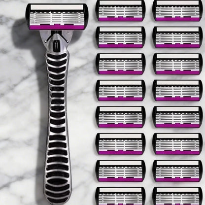 Six-Layer Razor Replacement Cartridges — Colour Options