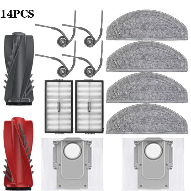 Compatible with Roborock Saros 20 Sonic / S10 MaxV Ultra Vacuum Spare Parts Main Side Brushes Mop Cloths HEPA Filters Dust Bags Accessories