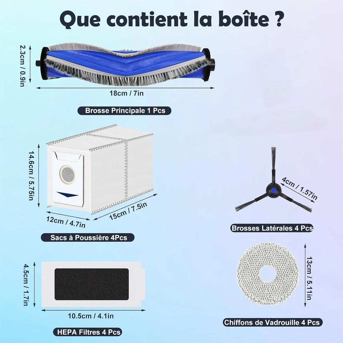 For Ecovacs Deebot T30 PRO OMNI/T30 OMNI/T30 MAX, Yeedi M12 Pro+/Ultra Plus Main Roller Side Brush Filter Dust Bag Mop Cloth