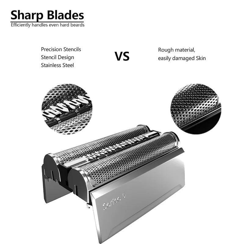 52S Replacement Head Razor Blade S5 Series 5 Compatible with Braun Shaver 5020 5020S 5030 5030S 5040 5040S 5050 5050CC 5070