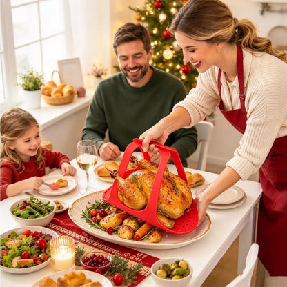 Silicone Turkey Lifter Roasted Chicken Veggie Pad Reusable Heat-resistant Bread Sling For Pan Oven Pot Air Fryer Bread Kitchen