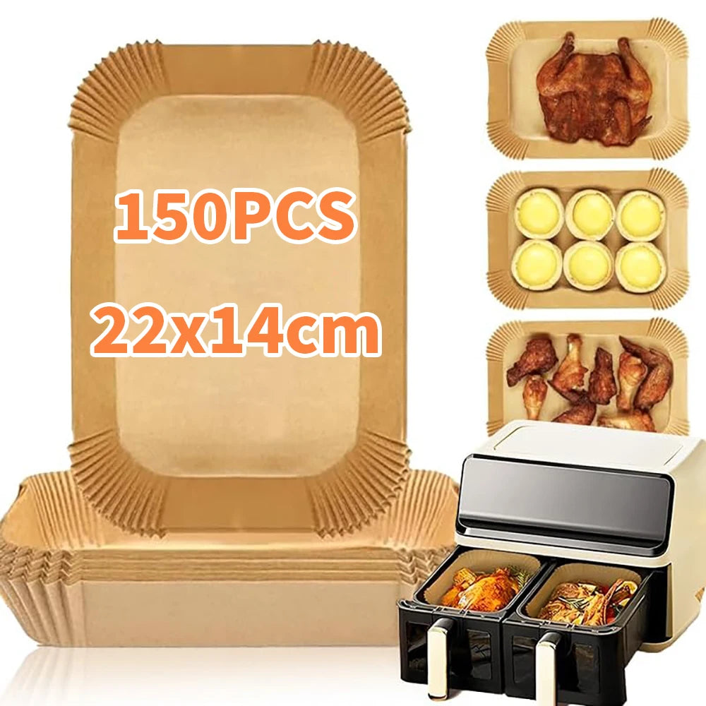 Air Fryer Baking Paper for Ninja AF400EU AF300EU DZ201 DZ401 Rectangular Disposable Liners For Dual Zone 7.6L to 9.5L Airfryer