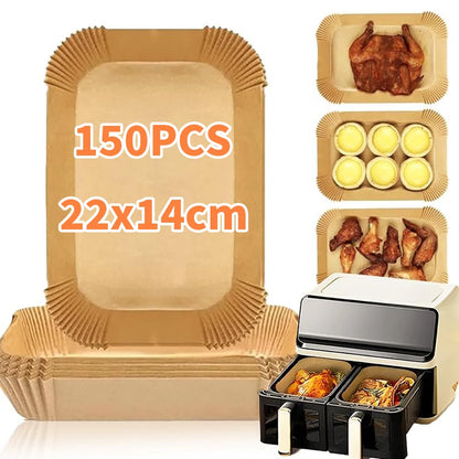 Air Fryer Baking Paper for Ninja AF400EU AF300EU DZ201 DZ401 Rectangular Disposable Liners For Dual Zone 7.6L to 9.5L Airfryer