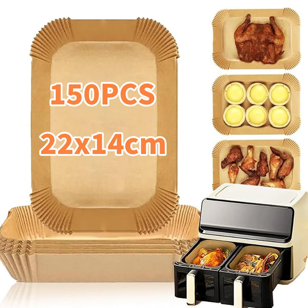 Air Fryer Baking Paper for Ninja AF400EU AF300EU DZ201 DZ401 Rectangular Disposable Liners For Dual Zone 7.6L to 9.5L Airfryer