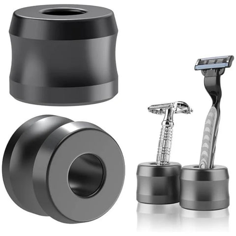 1 Pc Aluminum Alloy Safety Razor Stand Base Men's Shaving Stand for Bathroom Countertops Metal Manual Beard Shaver Holder