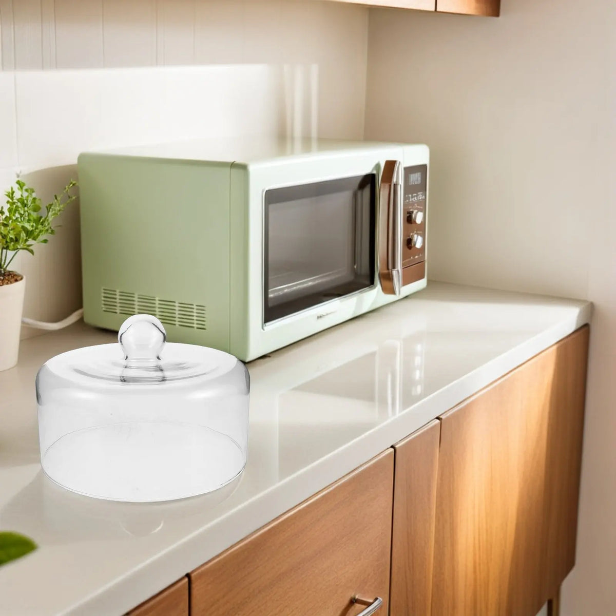 Microwave Glass Splatter Cover 9x6.7 Inch Clear Plate Splatter Guard Lid Food Dome Cake Dome Veggie Dessert Platter Cover
