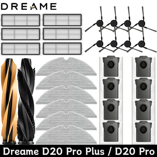 Dreame D20 Pro Plus / D20 Pro Accessories Robot Vacuum Cleaner Main Side Brush Mop Cloth Filter Replacement Spare Parts