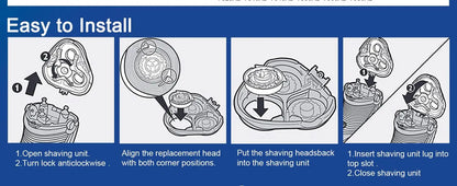 Unopened box HQ8 Replacement Heads Compatible with Philips Aquatehavers, Razor Blades Suitable Electric Shaver Aquatec Blade Kit