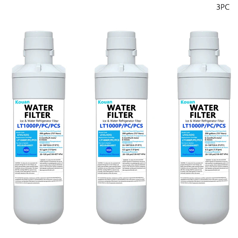 Replacement Refrigerator Water Filter Compatible with LG LT1000P / ADQ747935 / MDJ64844601 / ADQ74793501 / LMXS28626S