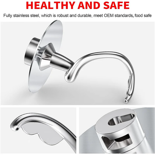 Stainless Steel Spiral Dough Hook For Kitchenaid Stand Mixer Parts Fits 4.5-5 QT Mixing Bowl For Tilt-Head Stand Mixers-Y48A