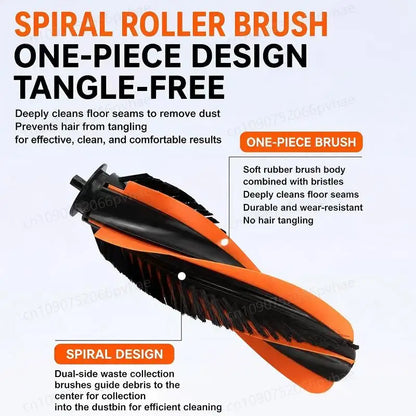 Roller Brush Set Main Brush for JONR P20 Pro Vacuum Cleaner Accessories Set Main Brush and Brush Cover Replacement Spare Parts
