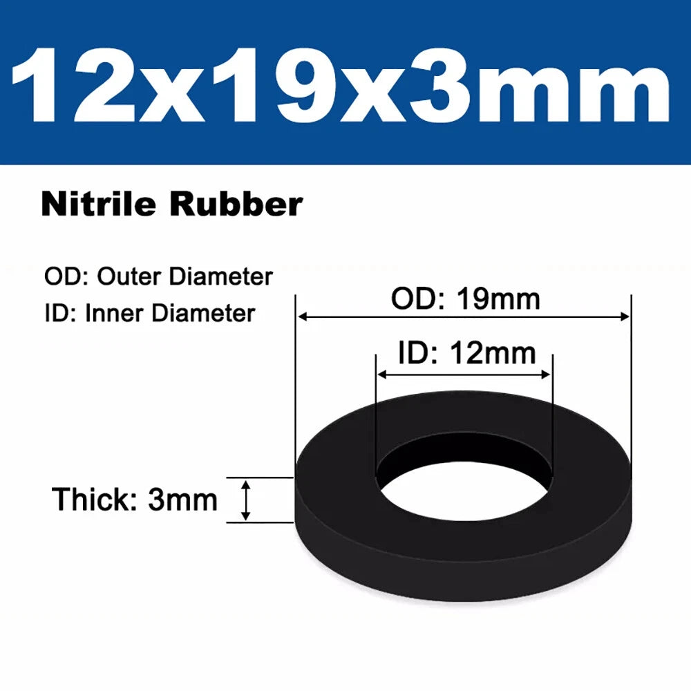 Beicai 1/8" 1/4" 3/8" 1/2" 3/4" ~ 2" BSP NBR Nitrile Rubber Washing Machine Shower Hose Washers Gaskets Thick 1.4mm-3.5mm