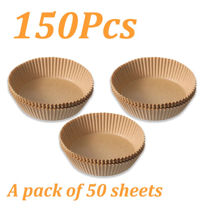50-500Pcs Disposable Air Fryer Paper Oven Paper Nonstick Air Fryer Baking Paper Round Square Air Fryer Paper Kitchen Accessory
