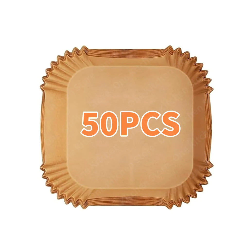 Large Size 23cm Square Cooking Paper Disposable Liners XXL Airfryer Baking Non-Stick Parchment Papers for Roasting Microwave