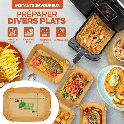 Air Fryer Disposable Liners for Ninja Dual XL foodi AF300 AF400 AF451 Non-stick Parchment Paper Sheets Air Fryer Accessories