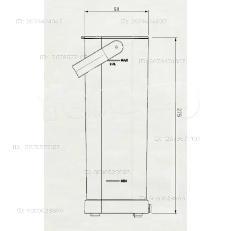 Coffee Machine External Water Tank 2l with Adapter Head, Full Set of Base
