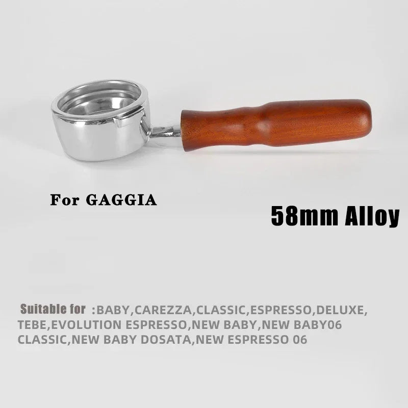 58mm Filter for GAGGIA Coffee Machine Bottomless Coffee Portafilter Home Espresso Solid Wood Handle Barista Tool