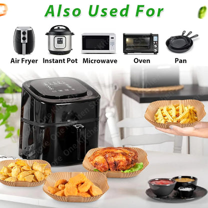 Large Size 23cm Square Cooking Paper Disposable Liners XXL Airfryer Baking Non-Stick Parchment Papers for Roasting Microwave