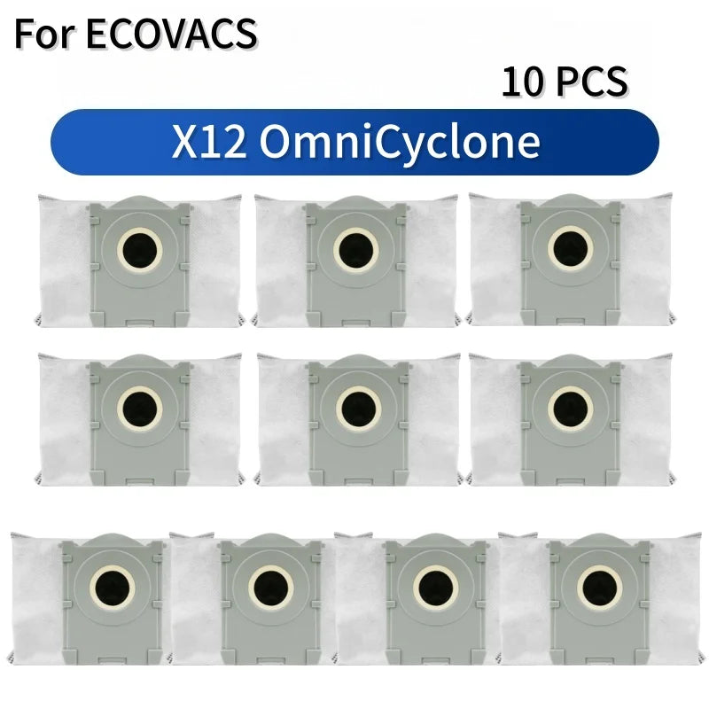 For ECOVACS Deebot X12 OmniCyclone Robot Vacuum Accessories Main Roller Brush Side Brush Dust Bag HEPA Filter Roller Mop Cloth