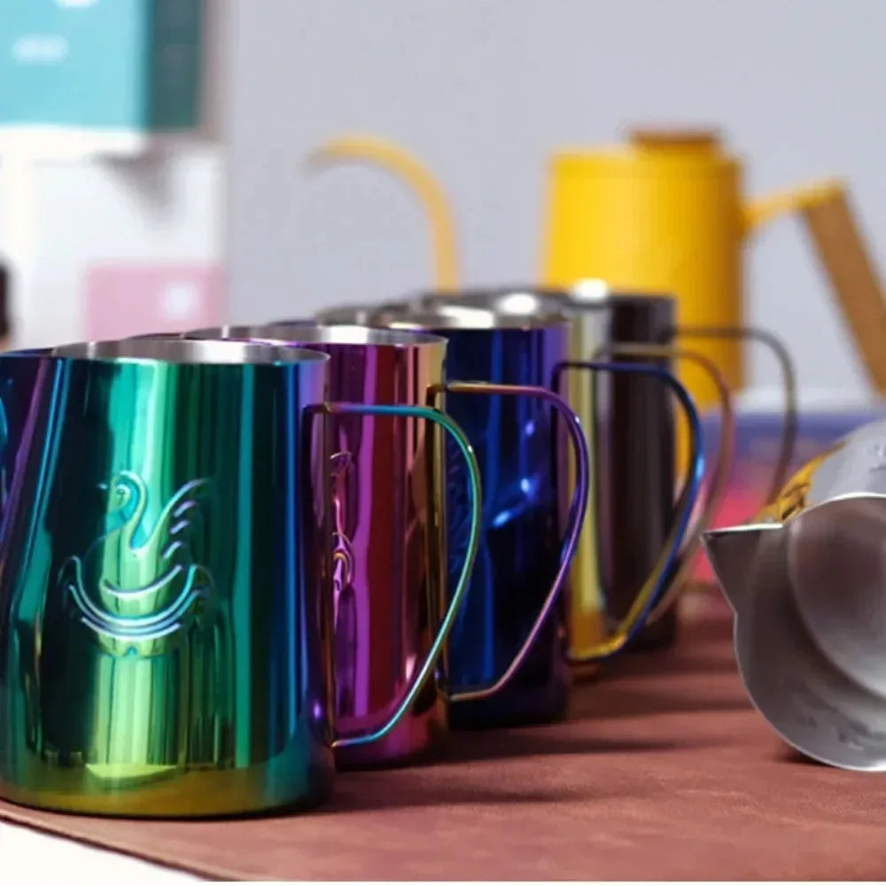 1Pc 600ml Milk Jug Steaming Frothing Pitcher Stainless Steel Non-Stick Pull Flower Cup for Coffee Cappuccino Latte