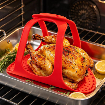 Silicone Turkey Lifter Roasted Chicken Veggie Pad Reusable Heat-resistant Bread Sling For Pan Oven Pot Air Fryer Bread Kitchen