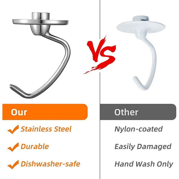 A38T-2X Stainless Steel Dough Hook Attachment For Kitchenaid 4.5-5 Quart Tilt Head Stand Mixer, Replacement Parts Bread Hooks