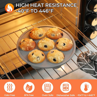 Heat Resistant Air Fryer Accessories Set Silicone Basket Liner for 5-8 Quart Models Dishwasher Safe Mold