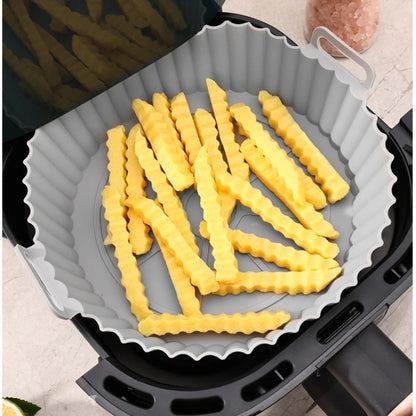 Reusable Air Fryer Liner, Divided Air Fryer Baking Pan, Silicone Baking Mat Cake Mold