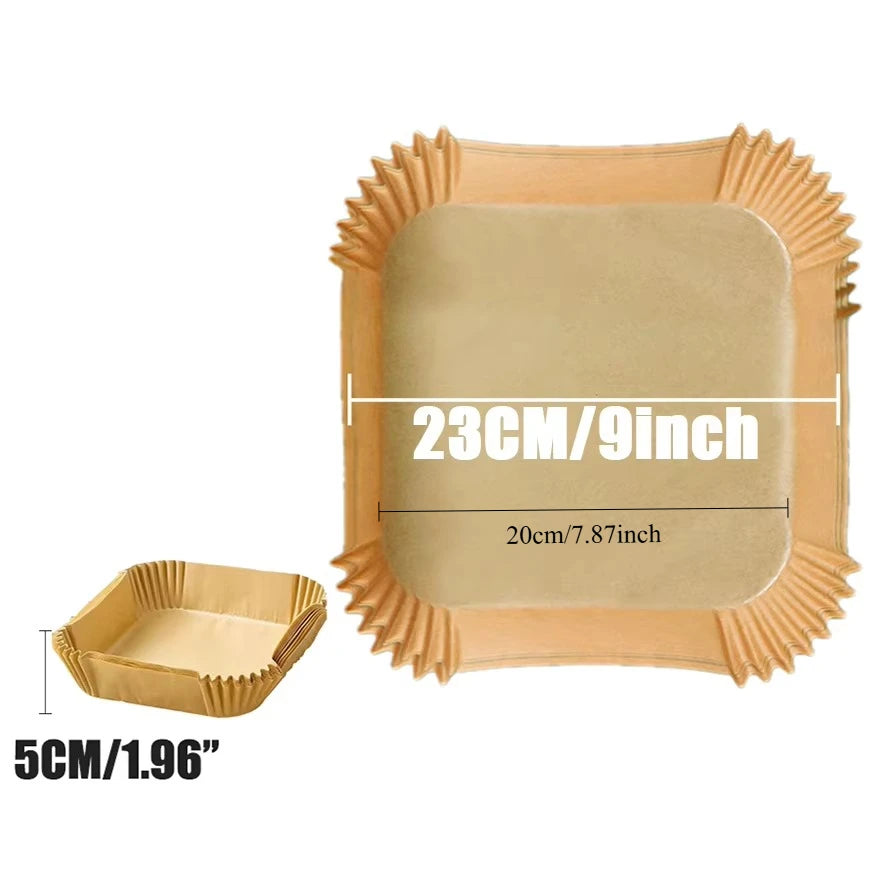 Cooking Paper Air Fryer Disposable Paper Square Round Baking Barbecue Plate NonStick Mat Kitchen Oven Oil Absorbing Paper Tool