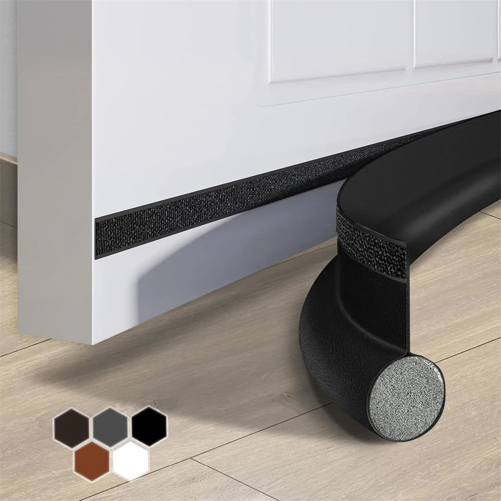 1-4pcs Flexible Door Seal Strip Soundproof Windproof Cuttable Anti-cold Washable Door Gap Weatherstrip Self Adhesive Strip