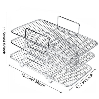 Air Fryer Accessories Metal Oven Air Fryer Racks For Baking Stackable Grill Skewer Rack Fit All Airfryer 4.2Qt - 5.8Qt