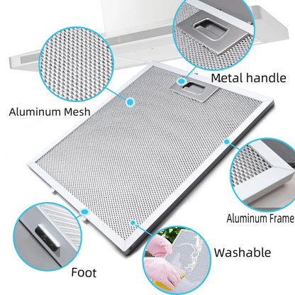 3pcs Metal Range Hood Filter W10169961a 305×267mm/12×10.5 in Kitchen Oil Filter Compatible with Whirlpool, Kitchen Aid