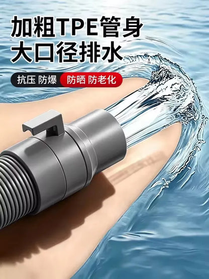 1pc 60/80/100/150/200/300/500cm Washing Machine Extension Drain Hose Trimmable Drainage Pipe Plastic Stretchable Flexible Hose