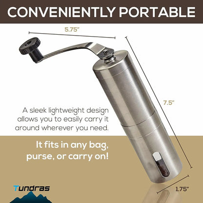 Manual Coffee Grinder Adjustable Ceramic Conical Burr Coffee Bean Mill Hand Crank Portable For Espresso French Press Drip